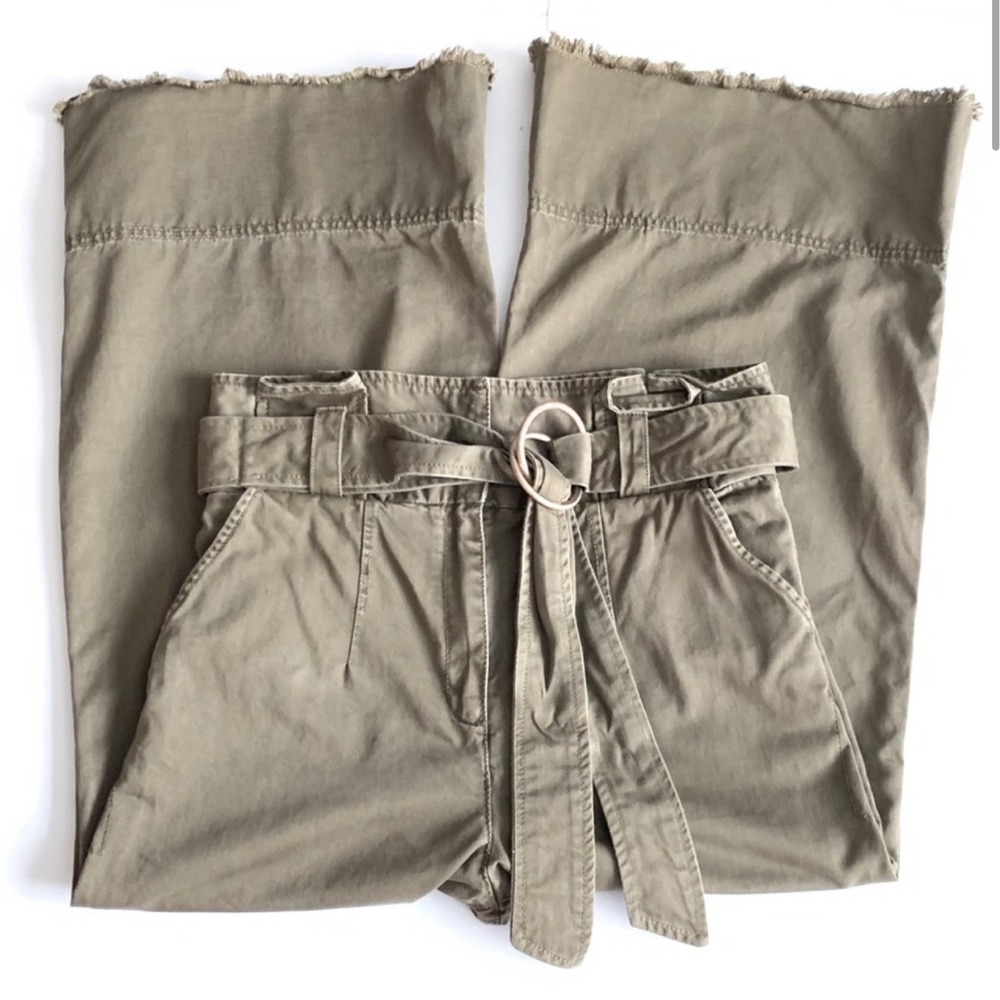 Cinq á Sept Army Paperbag Waist Wide Leg Culottes - Picture 3 of 6